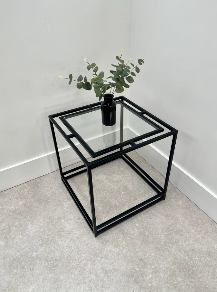Mesa Lateral Espaciado Glass Black