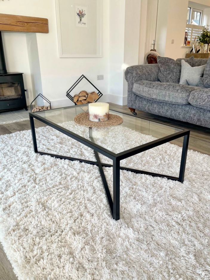 Mesa De Centro X Glass Black