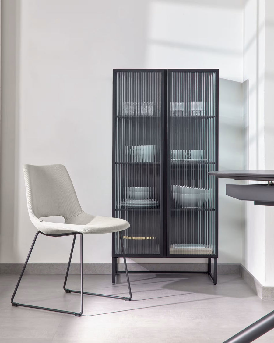 Vitrina Scanalato Glass Metal