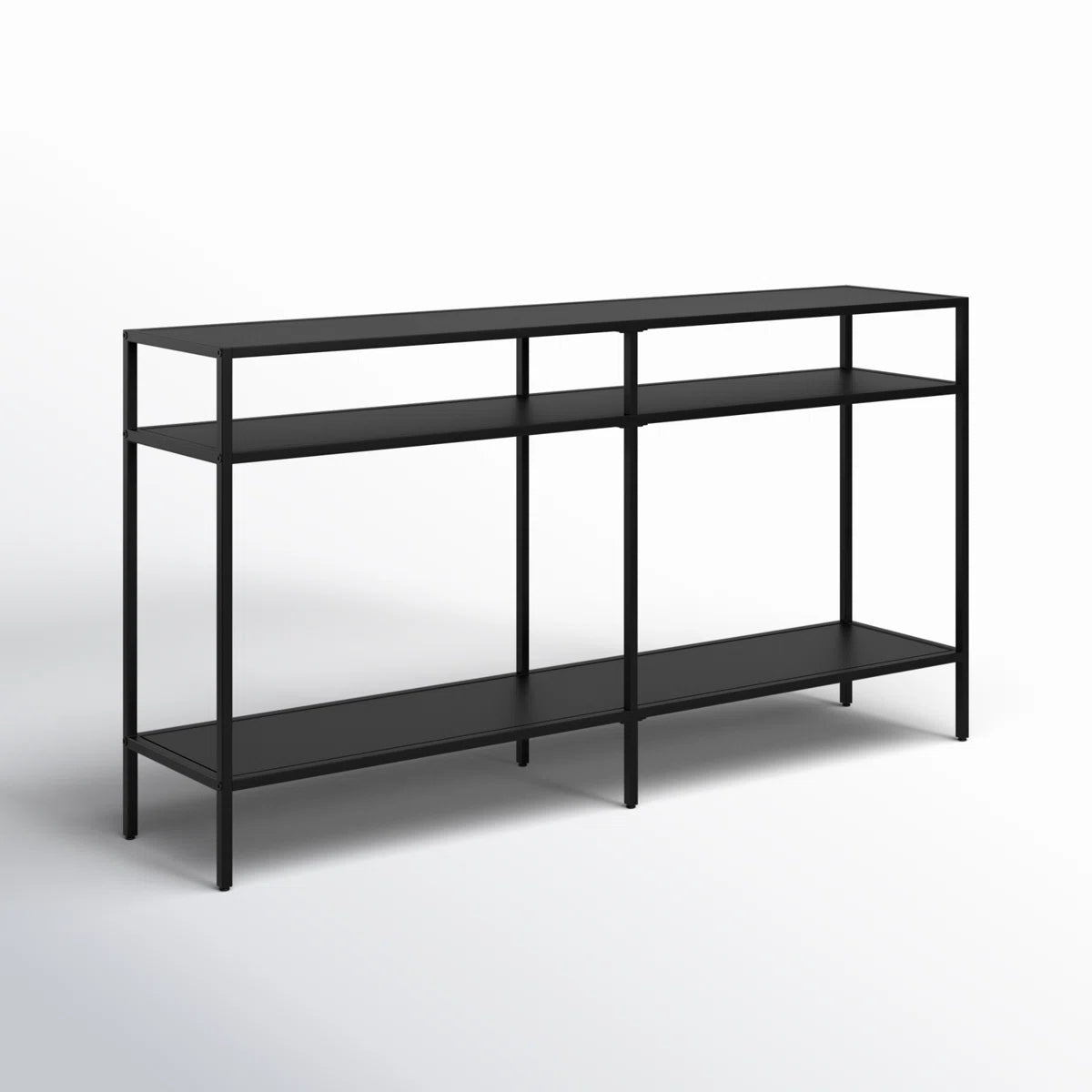 mueble Kallfu arrimo METAL vista frontal en acero negro mate