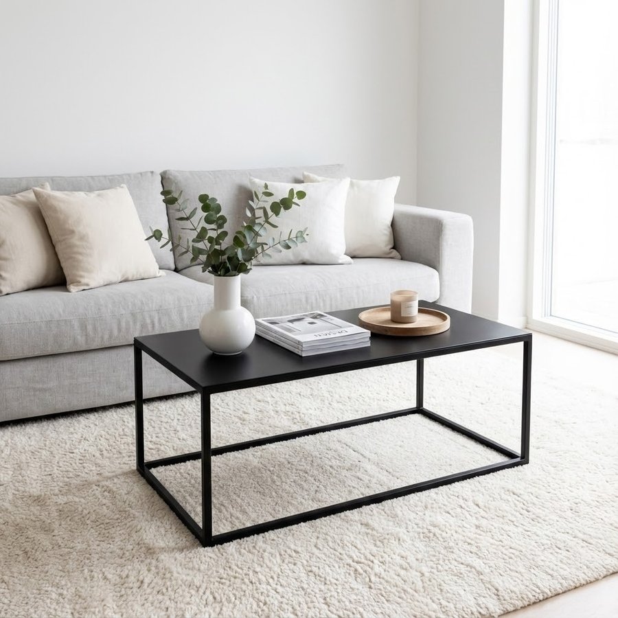 Mesa de Centro Rectangular Metal Black