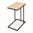 Mesa lateral Kallfu MIMA con cubierta de abedul y estructura en acero electropintado negro mate