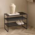 Zapatera tres niveles Rectangular Metal Black