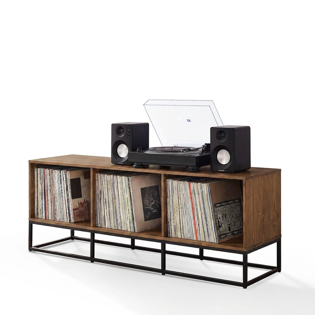 Mueble para vinilos industrial 150 cm 3 módulos TOFFEE