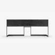 Aparador Wishbone Kallfü 213 cm negro base metal, 213x51x91 cm — vista frontal