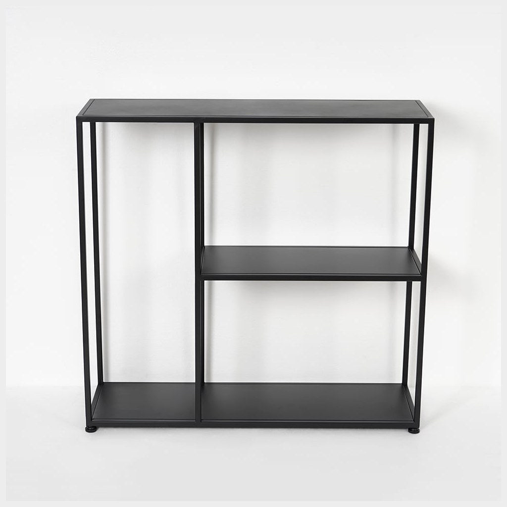 Arrimo Lanark Kallfü metal negro mate, 100x30x80 cm — vista frontal