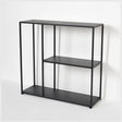 Arrimo Lanark Kallfü metal negro mate, 100x30x80 cm — vista 3/4