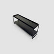 Arrimo Lubmin Bajo Kallfü metal negro mate, 50 cm de alto — vista 3/4