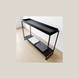 Arrimo Lubmin Kallfü metal negro mate, 120x33x77 cm — vista 3/4