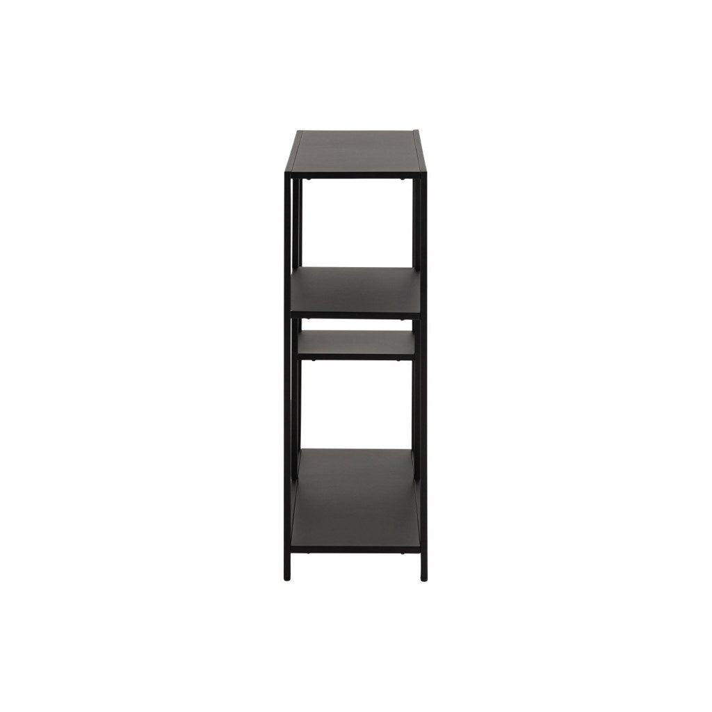 Arrimo Podium Kallfü metal negro mate, 80x30x86 cm — vista lateral