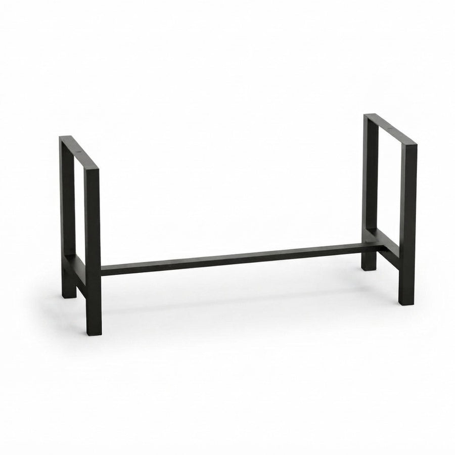 Base para Mesa de Comedor en H Kallfü, estructura de metal negro de 180 x 80 x 71 cm con travesaño bajo