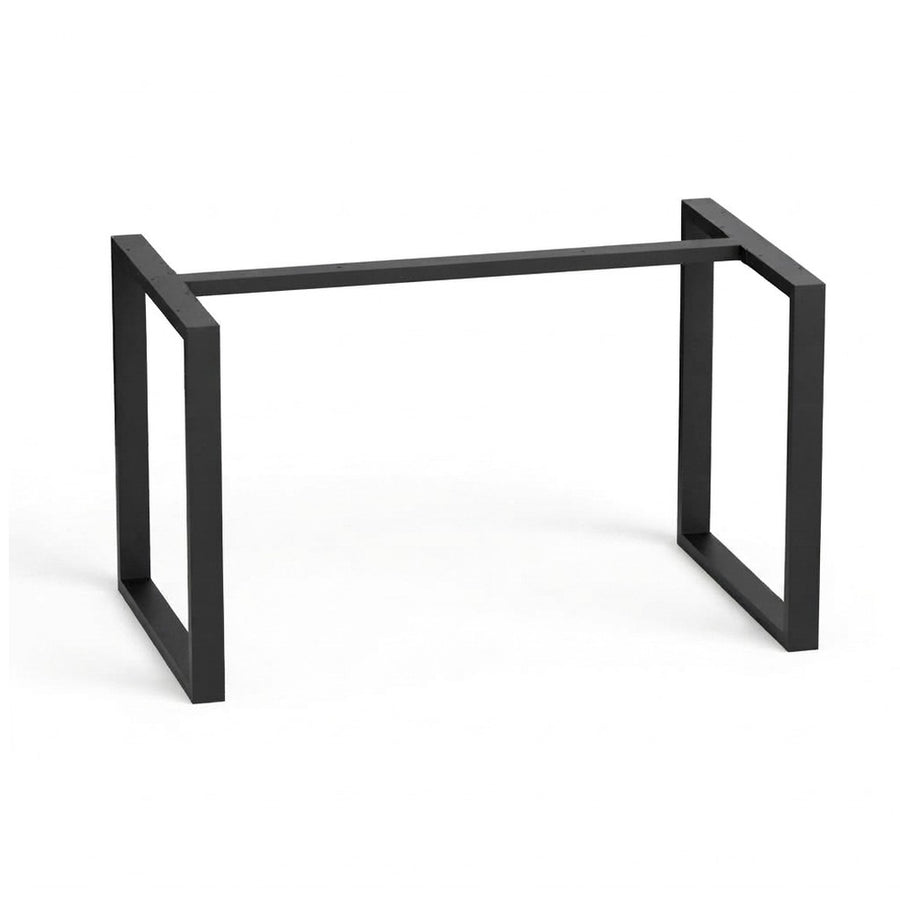 Base para Mesa de Comedor con Travesaño Kallfü, estructura de metal negro de 150 x 70 x 71 cm con dos patas rectangulares