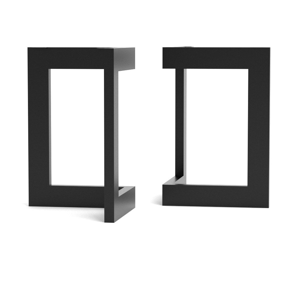 Base L Centro Kallfü metal negro para mesa, 46 cm — vista frontal