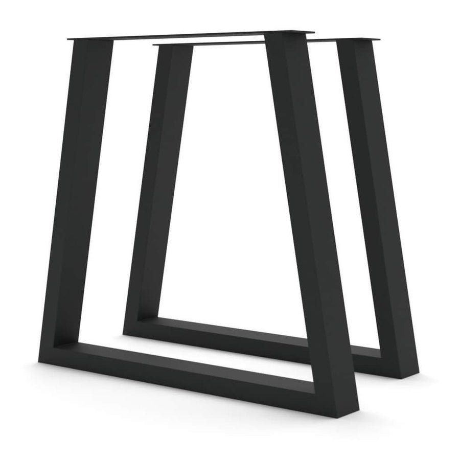 Base Trapecio Ancha Kallfü metal negro para mesa, 68 cm — par de patas