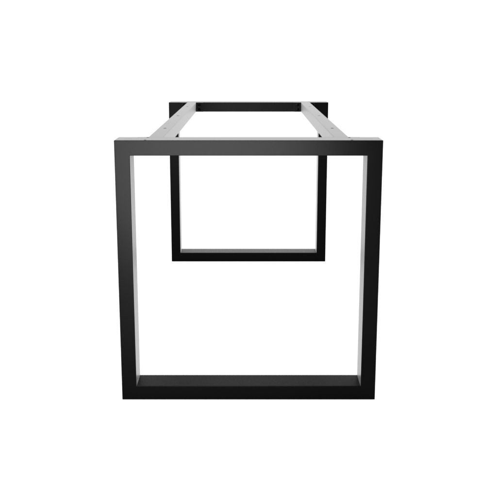 Base U Eta Kallfü metal negro para mesa, 72 cm — vista frontal