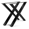 Base X Kallfü metal negro para mesa, 71 cm — par de patas