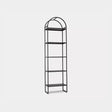 Estantería Arcus Kallfü en metal negro con arco superior, 190 cm de alto y cinco niveles — vista principal