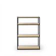 Estantería Industrial 4 Niveles 70 cm Kallfü con repisas de madera MIMA y estructura de metal negro, 70 x 35 x 100 cm