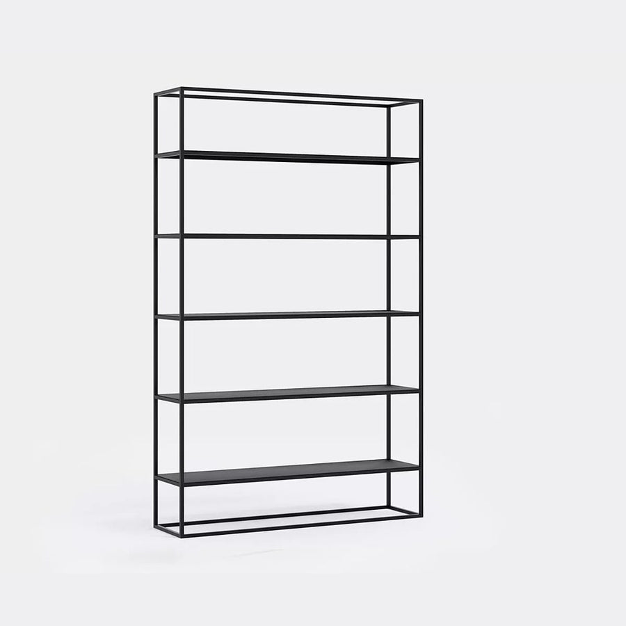 Estantería Simplex Kallfü en metal negro, 120 cm de ancho y 185 de alto con seis niveles — vista principal