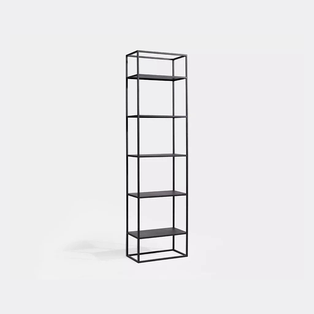 Estantería Simplex Kallfü en metal negro, 50 cm de ancho y 185 de alto con cinco niveles — vista principal