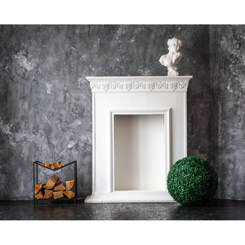 Leñero Montana Kallfü metal negro 40 cm — en ambiente