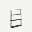 Librero Slim Kallfü metal negro, 117 cm, 4 repisas — vista frontal