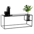 Mesa consola Object 007 Kallfü en acero negro con nicho y macetero — vista principal