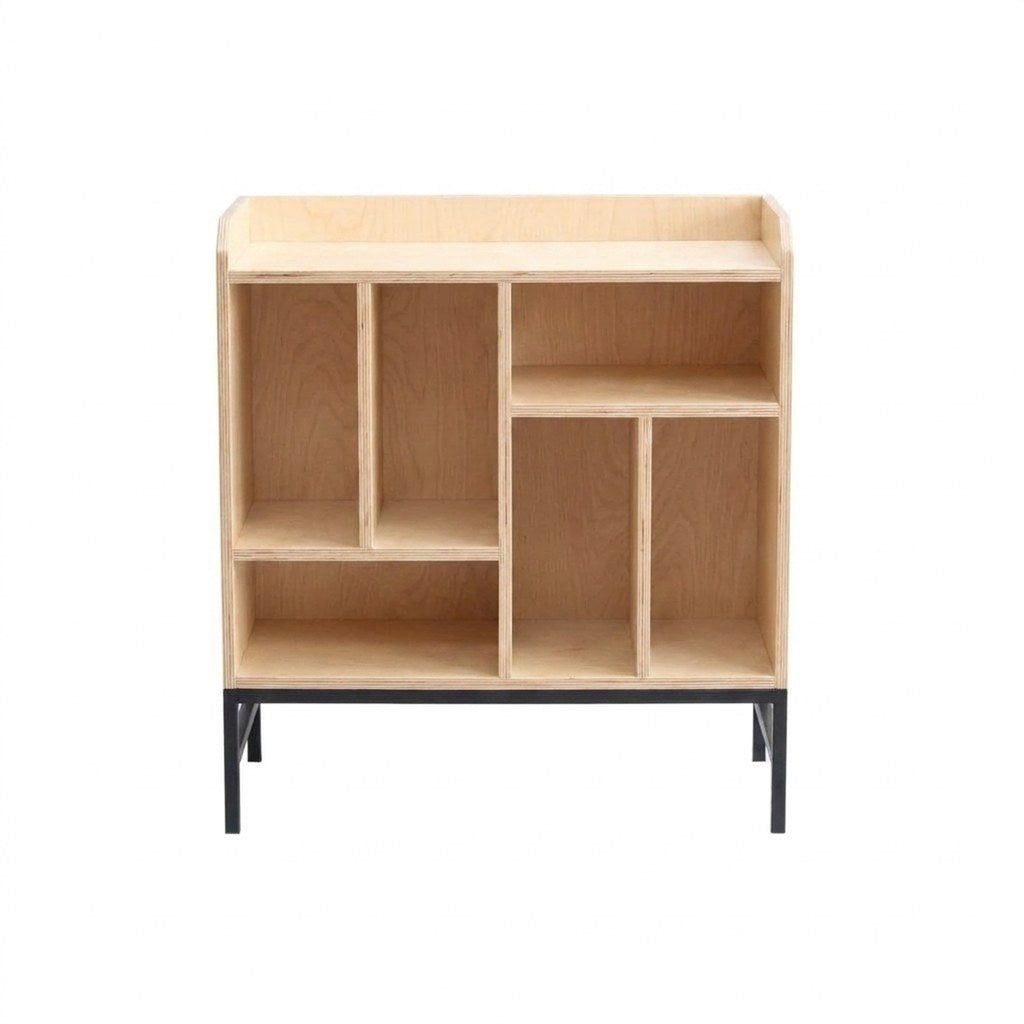 Mueble Vinilos Blues Kallfü 76 cm madera y metal, 76x42x84 cm tono MIMA — vista frontal