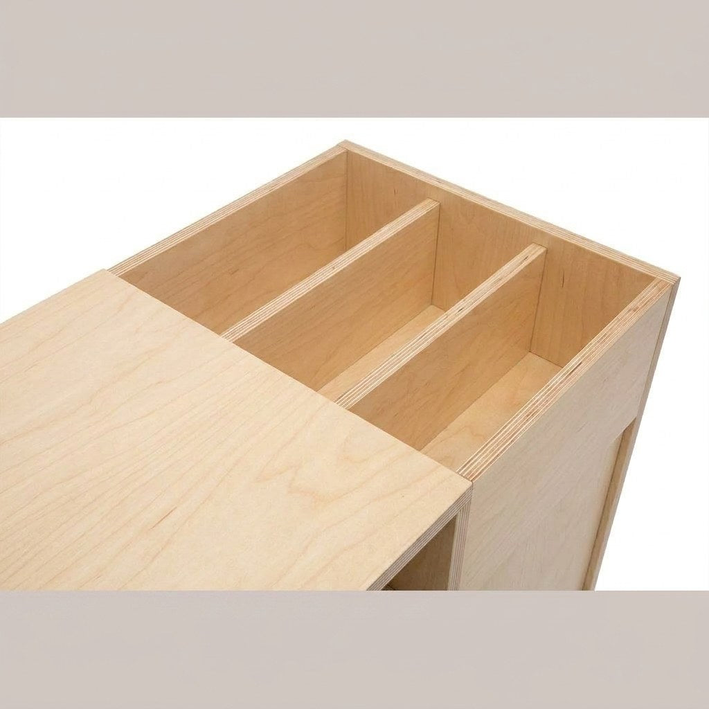 Mueble Vinilos Kane Kallfü 90 cm, tono MIMA, 90x45x75 cm — nicho superior con divisiones