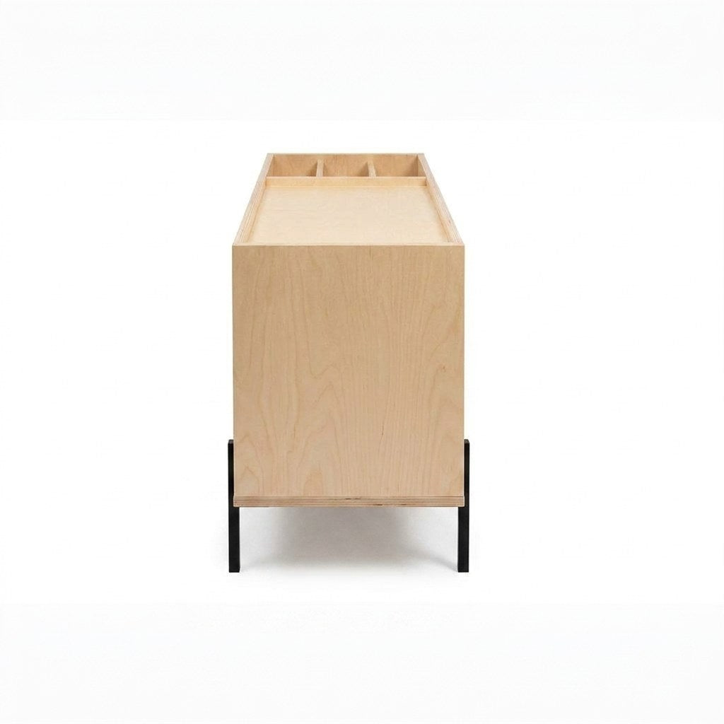 Mueble Vinilos Seda Kallfü 140 cm tono MIMA, 140x45x70 cm — vista lateral
