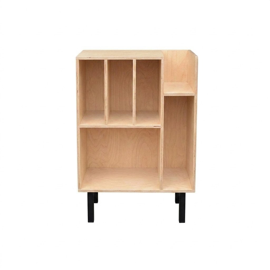 Mueble Vinilos Virgile Kallfü 65 cm madera y metal, 65x45x95 cm tono MIMA — vista frontal