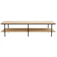 Rack TV Dema 150 cm Kallfü con cubierta y repisa de madera MIMA sobre estructura de metal negro de seis patas