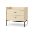 Velador Lavora 40 cm Kallfü en madera MIMA con dos cajones, borde en tres lados y base de metal negro