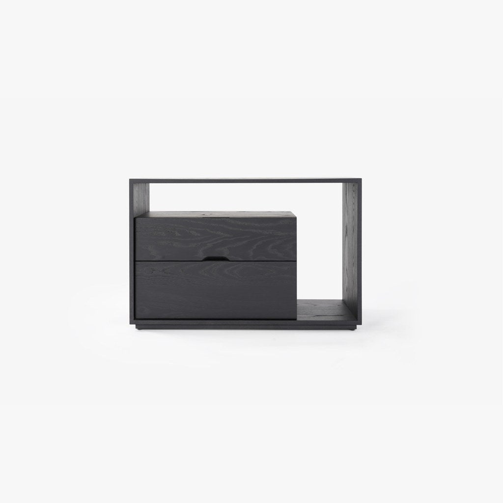 Velador Lineground Kallfü 86 cm dos cajones, 86x38x56 cm tono BLACK — vista frontal