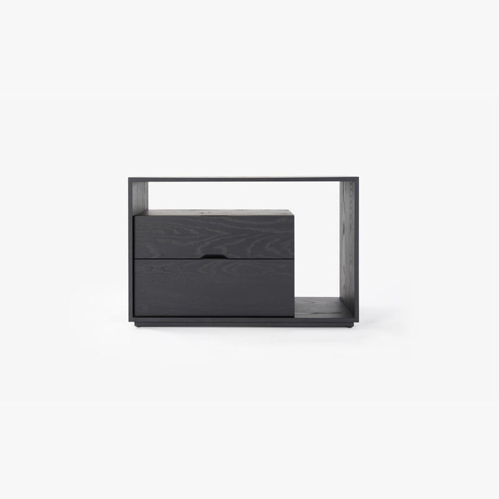 Velador Lineground 85 cm dos cajones, 85x40x55 cm tono BLACK — vista frontal