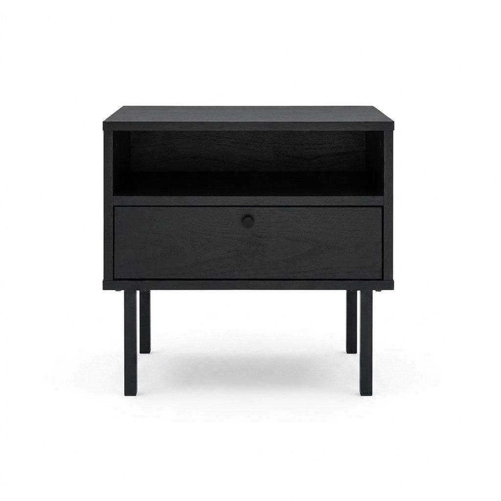 Velador Pernelle Kallfü 50 cm con cajón, 50x42x50 cm tono BLACK — vista frontal