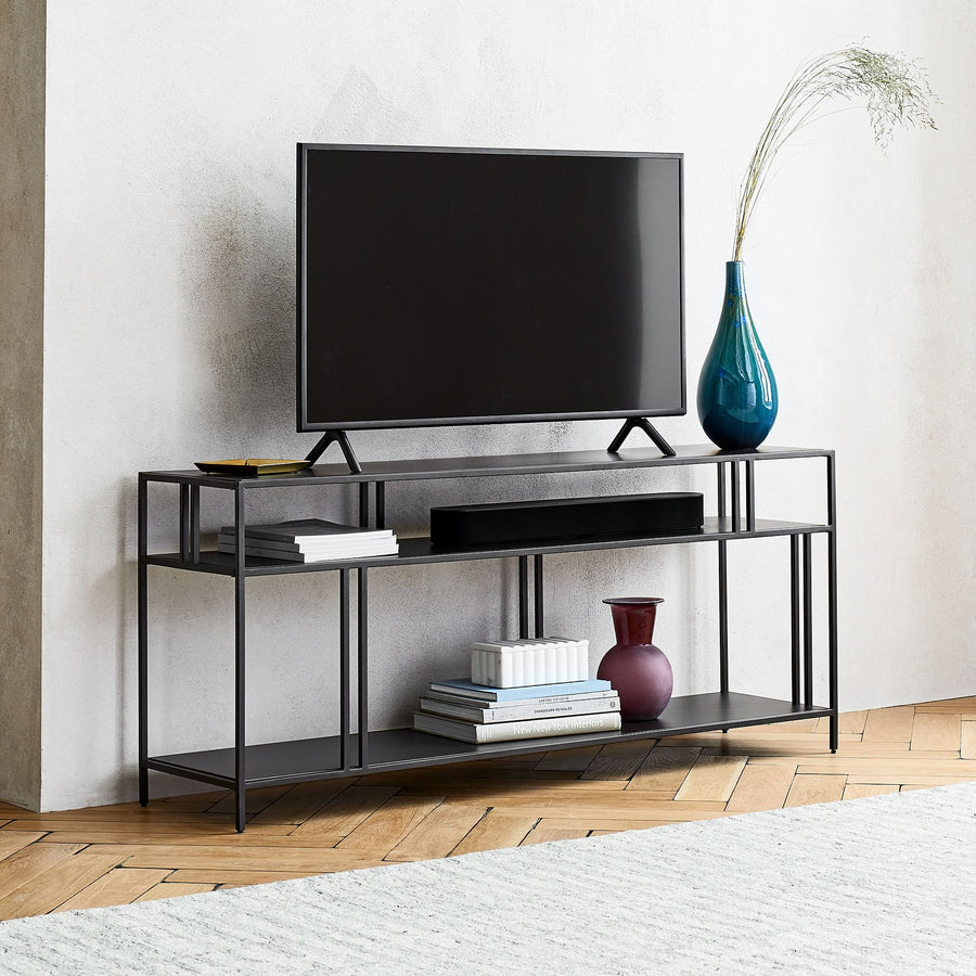 Rack TV & Estante bajo Romani Metal Black