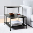 Mesa lateral dos niveles Metal Black