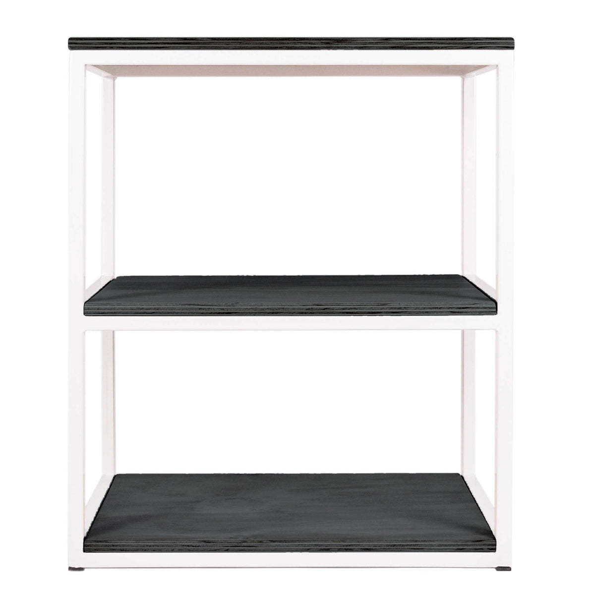Repisa 60 cm de Metal y Madera con estructura de acero blanco y cubierta de madera negra