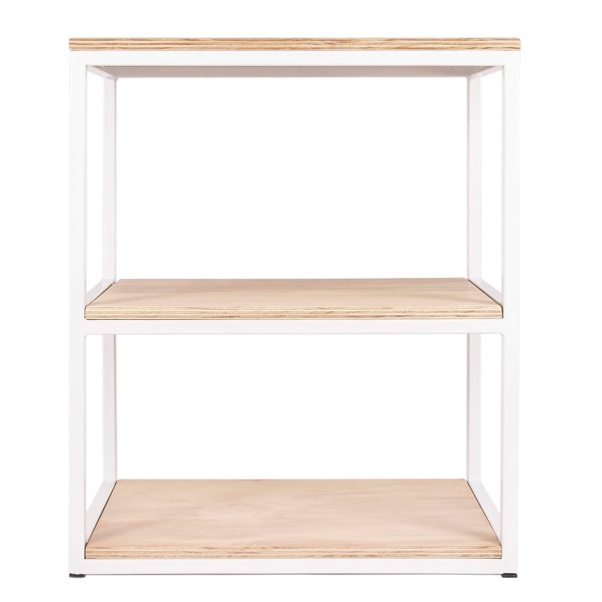 Repisa 60 cm de Metal y Madera con estructura de acero blanco y cubierta de plywood de abedul