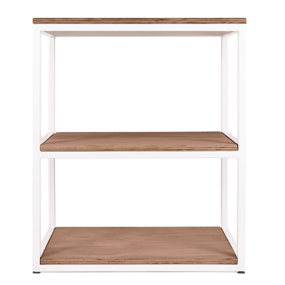 Repisa 60 cm de Metal y Madera con estructura de acero blanco y cubierta de madera en tono nogal