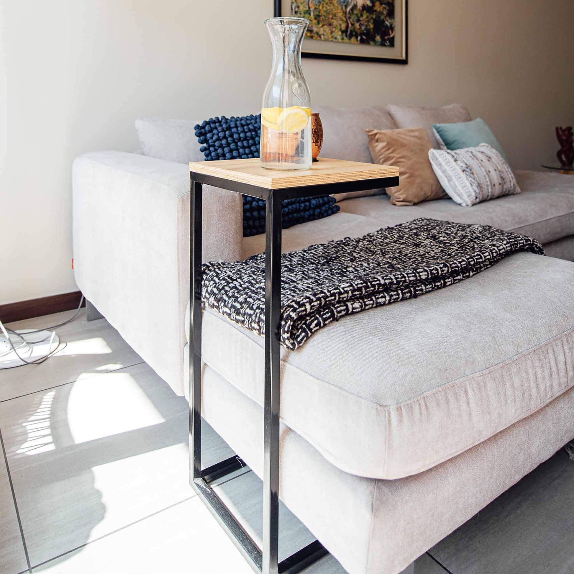 mueble mesa lateral dinámica de fierro